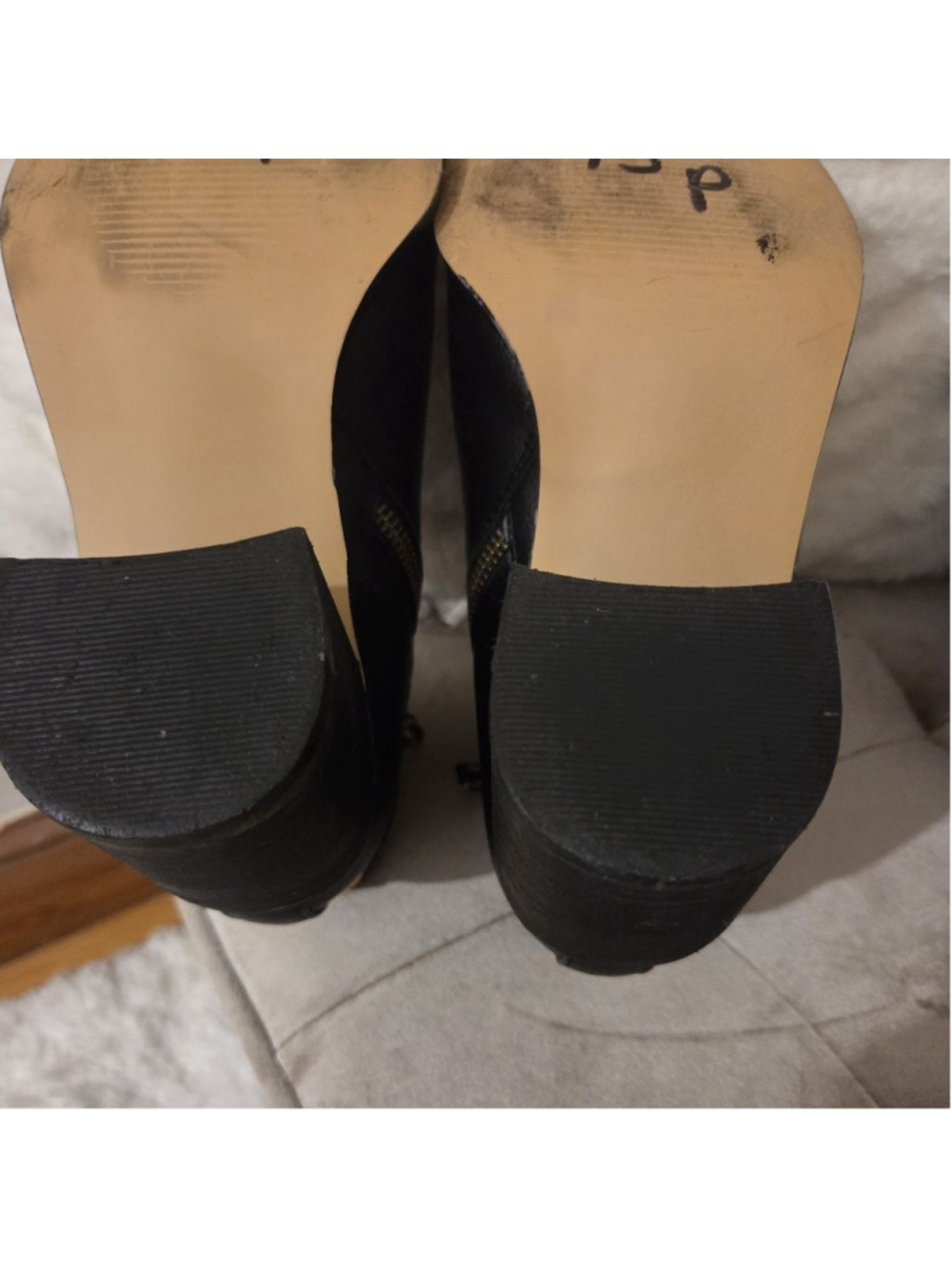 Women's Nautica Black Ankle Boots & Booties 8.5 with Gold Accents - Picture 11 of 12